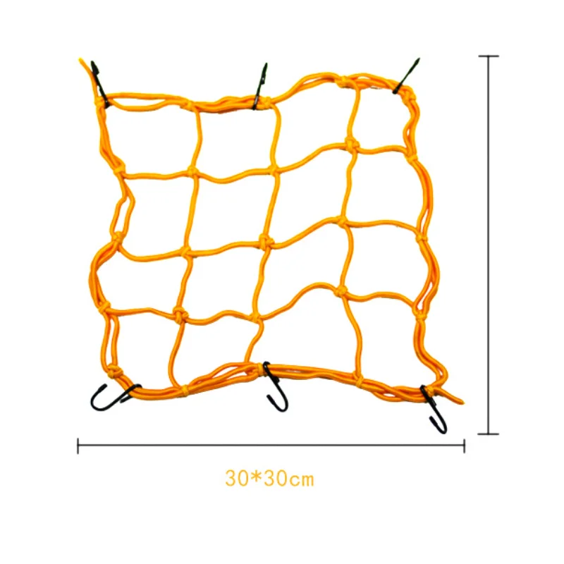 Motorcycle Electric bicycle Scooter Moped Dirt Bike 30*30CM Luggage Net 6 Hooks Hold Down Fuel Tank Network Helmet Mesh Bungee