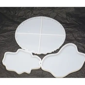 

3Pcs Irregular Wave Round Coaster Silicone Resin Mold Epoxy Resin Jewelry Making