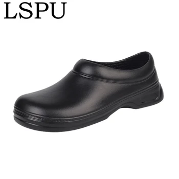 

High Quality EVA Men Chef Shoes Slip On Waterproof Oil-proof Resistant Work Shoes Fashion Comfortable Flat Sandals Size 37-45