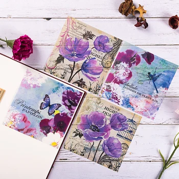 

8pcs/Pack Retro Bird Flower Vellum Paper Pattern Pack for Scrapbooking Happy Planner Card Making Junk Journal Project