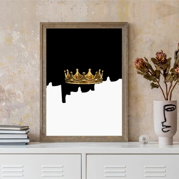 

Nordic crown Canvas Painting Black White Paintings For Living Room Wall Wall Picture Modern Decor