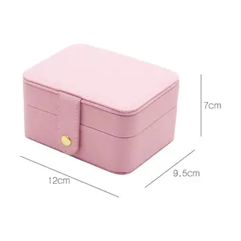 

Simple Portable Double Layer Jewelry Box Earrings Ring Bracelet Storage Place Multipurpose Rectangle Finishing Boxes Cosmetic