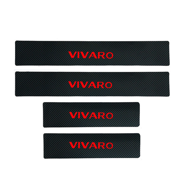 For Opel Vivaro Carbon Fiber Car Scuff Plate Door Threshold Sill Stickers Auto Cover Panel Step Protector Accessories
