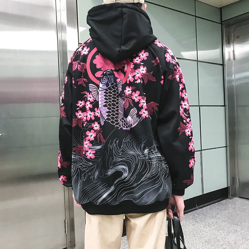 Зима кальмар вишневый цвет Толстовка пара романтическая мода Harajuku дикая повседневная одежда для девочек мужской