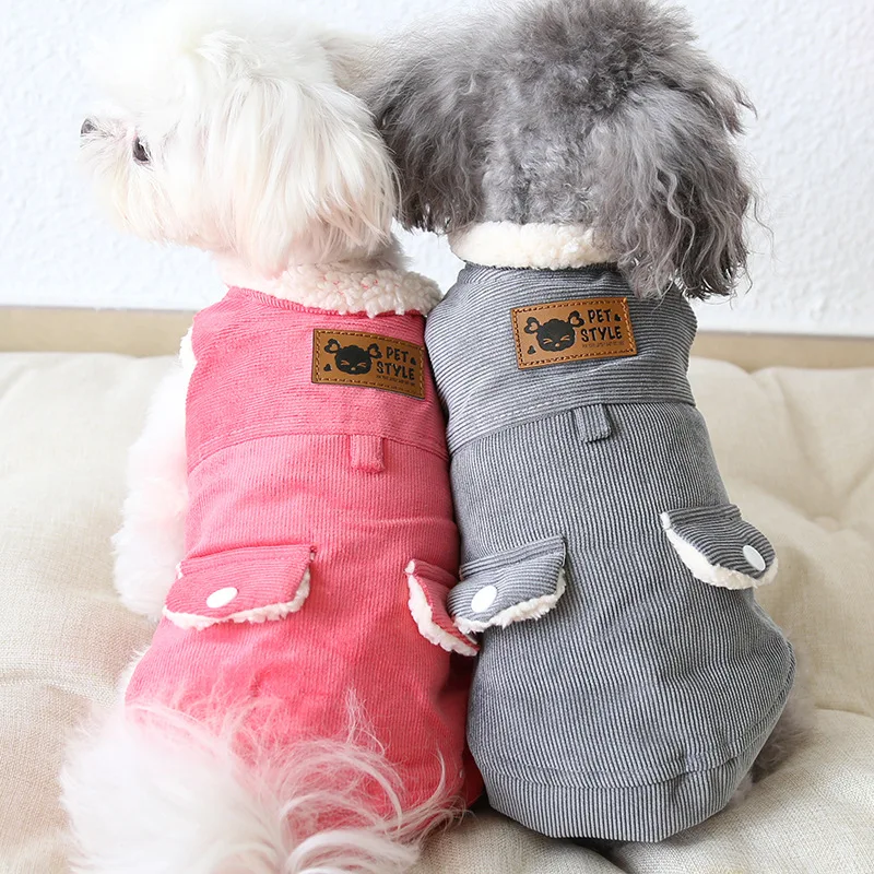 Милая куртка с карманами для собак и кошек пальто зимняя теплая одежда маленьких