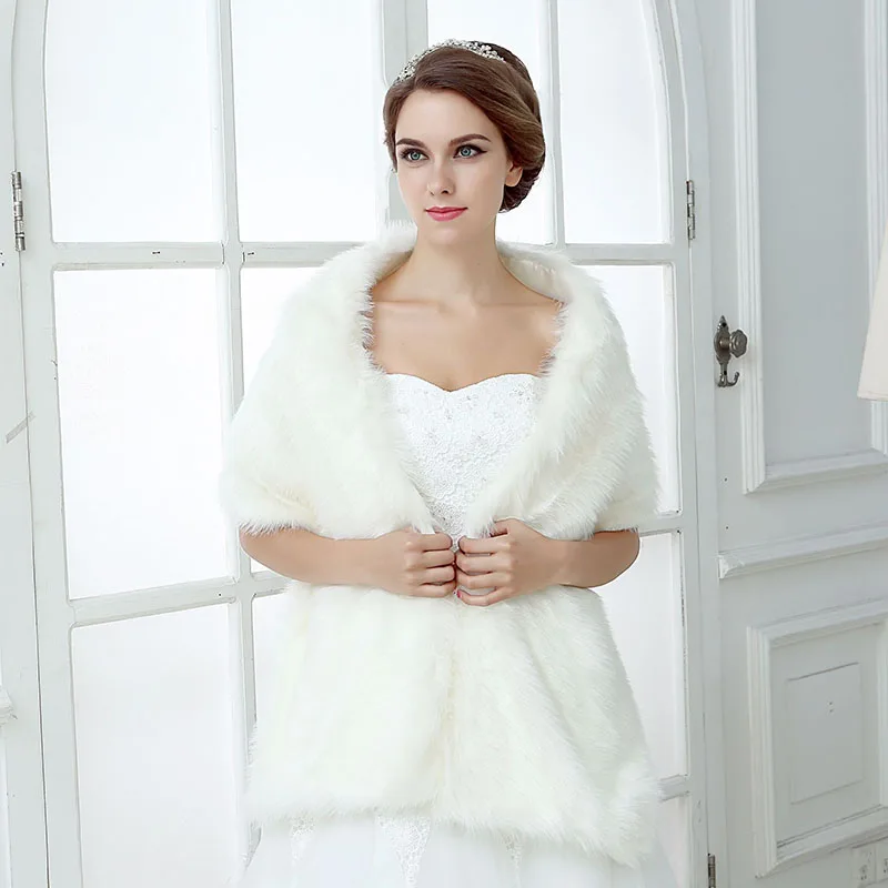 YULUOSHA Bride Wedding Plush Shawl Dress Cashmere White Simple Autumn and Winter Warm Scarf Long | Свадьбы и торжества