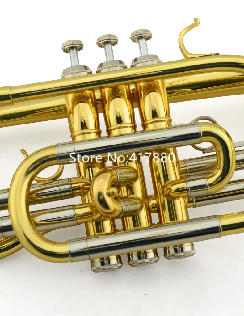 Popular JYCO-E100 Bb tune Trompeta Cornet Brass Gold Plated