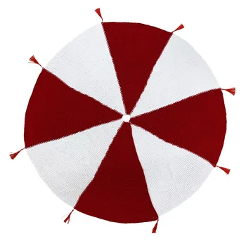 

Acrylic Fibers Folding Party Holiday Home Decor Round Living Room Soft Christmas Tree Skirt Aprons Floor With Tassels Dustproof