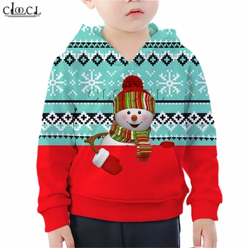 

Merry Christmas Boy Girl Children T Shirts Print Jingle Bell Xmas Snowman Sweatshirt Cartoon 3D Hoodies Baby Shorts Suit