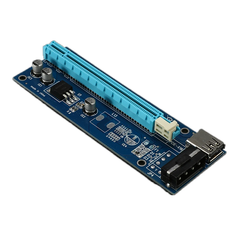 High Quality PCI Express Cable PCI-E 1X to 16X Riser Card Extender SATA 15 Pin to 4 Pin IDE Power Supply for Bitcoin Mining