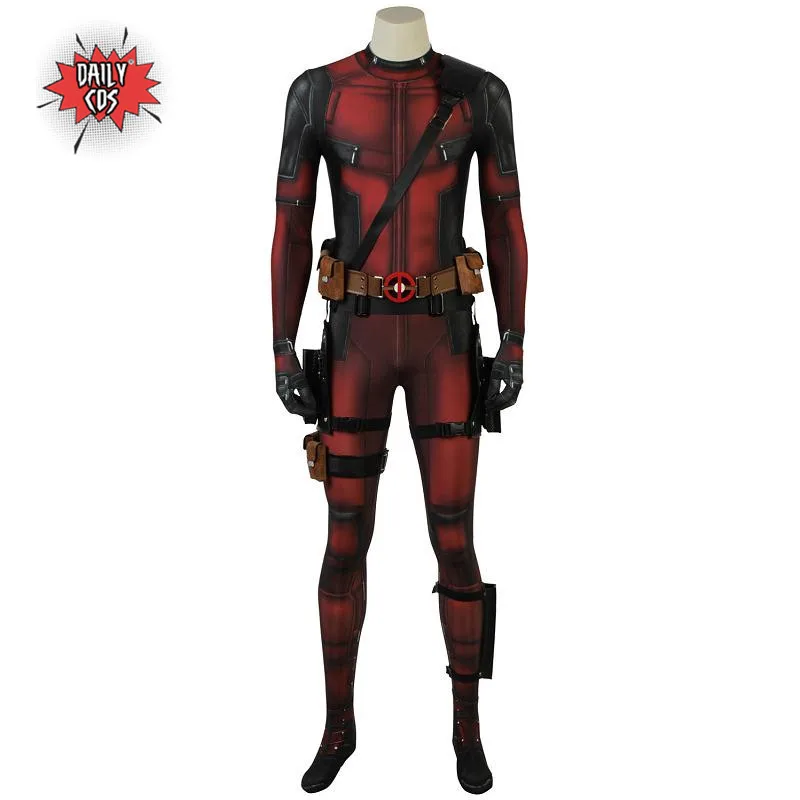 

Deadpool 2 Wade Wilson Cosplay Costume Outfit Jumpsuits Halloween Clothes Carnival Party Adult With Mask Full Set