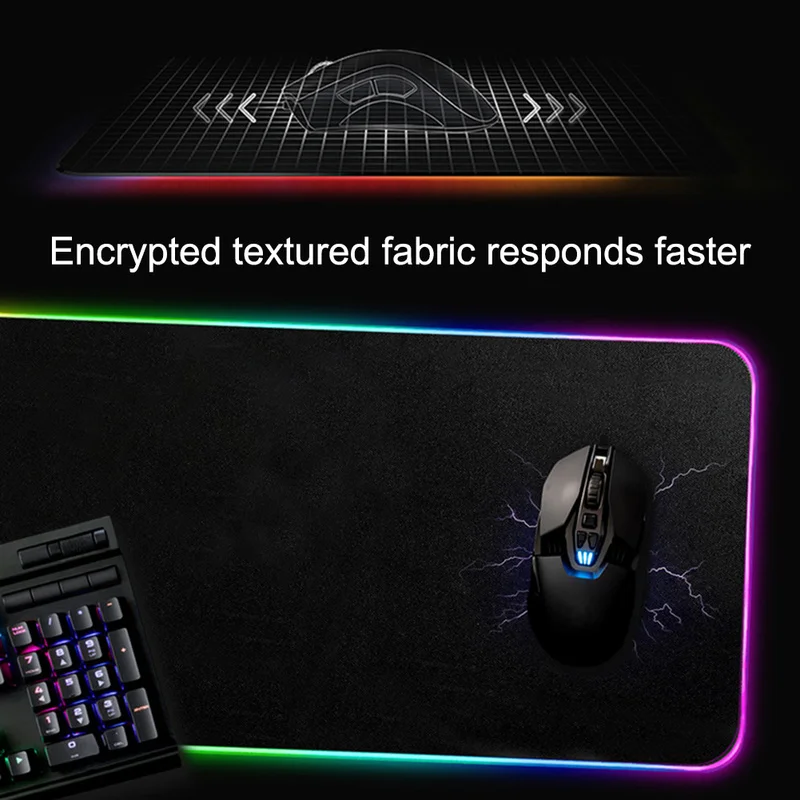 900*400*4mm USB Wired LED RGB Colorful Lighting Gaming Mousepad Mouse Pad Mice Mat for Laptop Compu