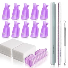 Набор инструментов для удаления лака для ногтей Teenitor с зажимами для ногтей, подушечки для удаления лака для кутикулы, кисти для ногтей, пилочка для ногтей, крупа 120/180