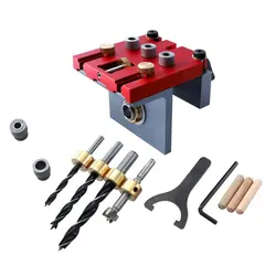 Woodworking Doweling Jig Kit Hole Drill Guide Dowel Jig Hole Drilling Locator With 6/8/10/15mm Drill Bit Woodworker DIY Tool