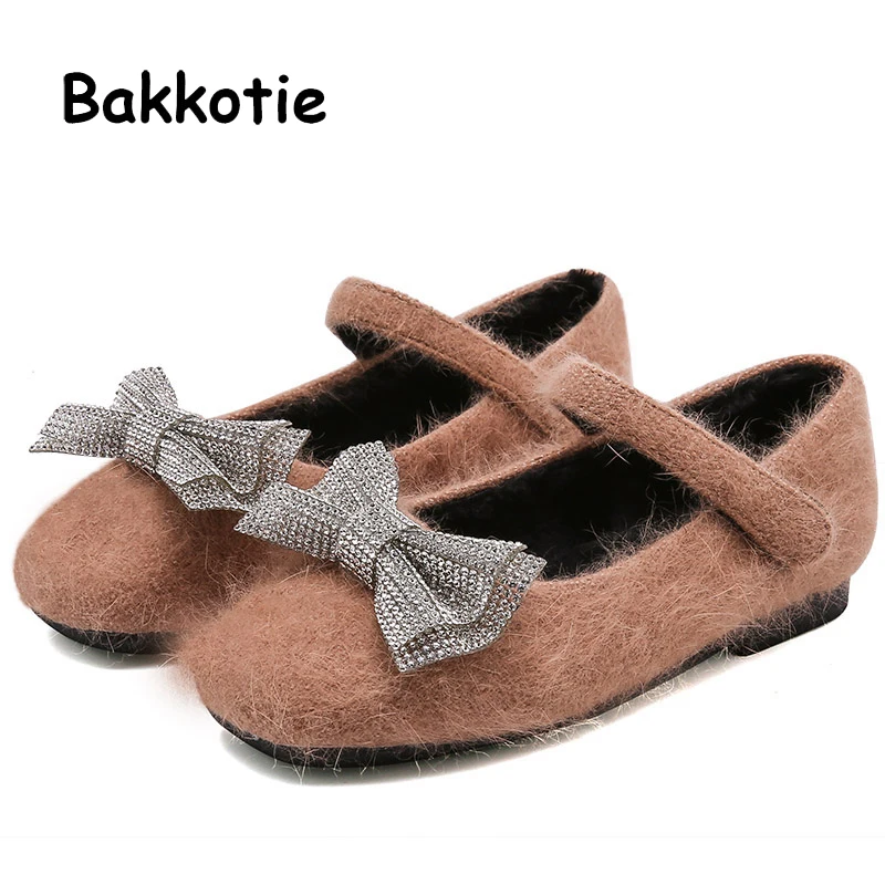 Bakkotie/2019 г. детская зимняя модельная обувь модная теплая на плоской подошве с