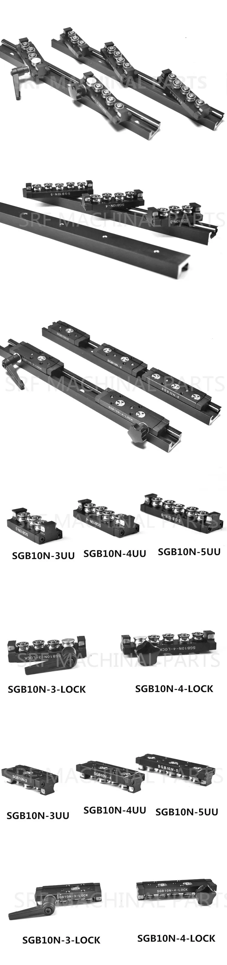 Алюминиевый квадратный роликовый линейный направляющий рельс SGR10N L = 350/400 мм двойной осевой валик линейный направляющий Направляющий Блок SGB10N