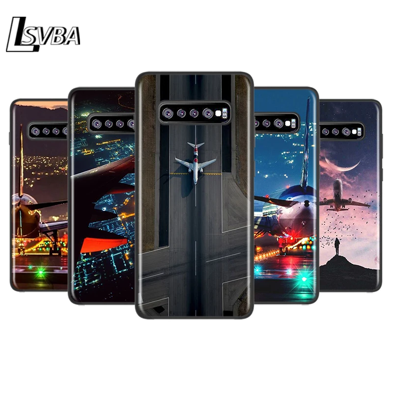 Самолет самолет для Samsung Galaxy Note 20 Ultra 10 9 8 Pro S10E S10 5G S9 S8 S7 Plus яркий черный чехол
