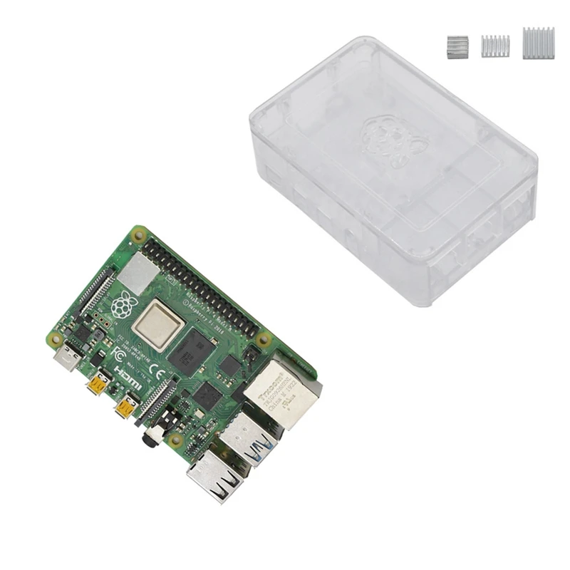 Для Raspberry Pi 4 Модель B 2G ram ABS чехол с серебряными радиаторами Поддержка 2,4/5,0 ГГц wifi Bluetooth 5,0 для RPI 4 DIY Kit