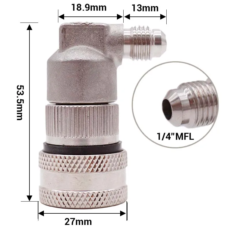 Beer Keg Connector Homebrew Fitting Beer Quick Disconnect Stainless Steel Ball Lock Disconnect Homebrew Corny Keg Connector Gas/Liquid 1/4"Barb & 1/4"MFL