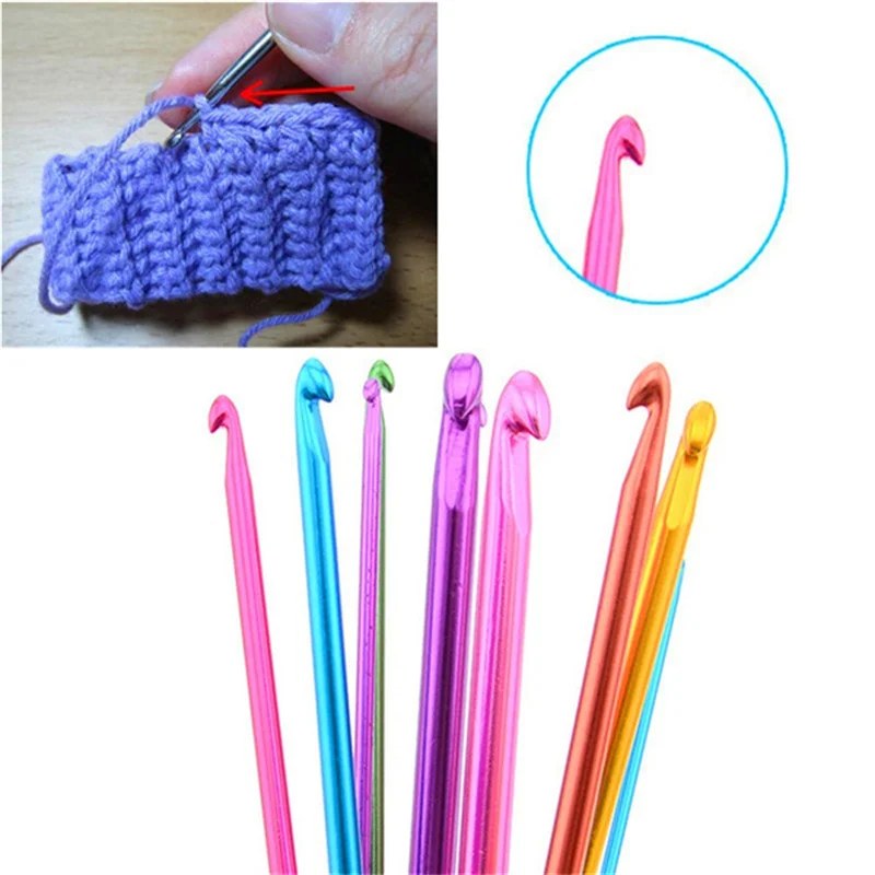 X 8 mixte crochets aiguille aluminium tricot/crocheter couleur