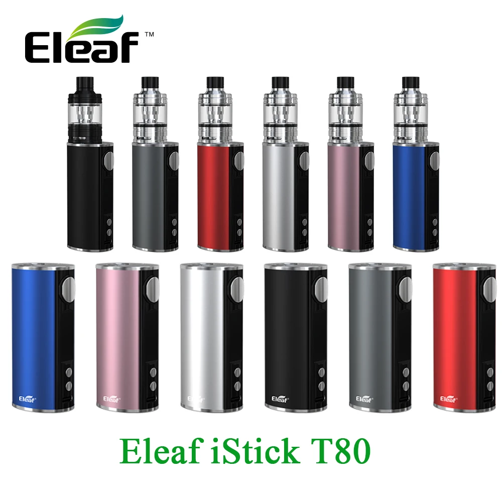 Оригинальный Eleaf iStick T80 комплект wi/3000 мАч iStick T80 мод и 4,5 мл D25 MELO 4 атомайзер и EC-M Ом катушка Vape комплект VS IStick Pico