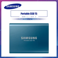 Samsung T5 портативный SSD 250 ГБ 500 1 ТБ 2 ТБ USB3.1 Внешние накопители USB 3,1 Gen2 и обратная совместимость с USB для ПК