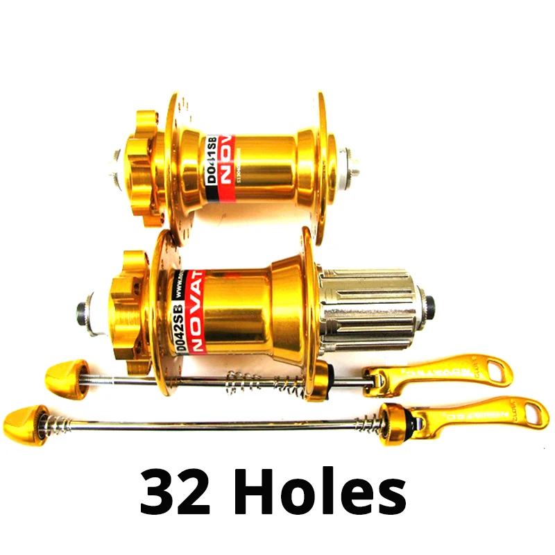 Gold a pair 32H NOVATEC сплав J-HOOK ступицы D041SB D042SB дисковые карты тормоза быстросъемные MTB горный велосипед Подшипник велосипедные ступицы 32 36 отверстия 32h 36h - Цвет: Gold a pair 32H