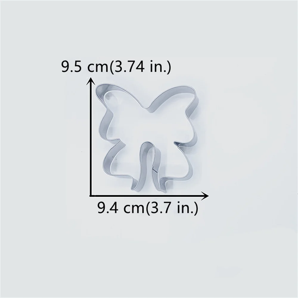Cookie Cutter Baking Mold Cookie Mould KENIAO Bow Ribbon 9.4 x 9.5 CM Baby Shower Biscuit Fondant Bread Sandwich Stainless Steel