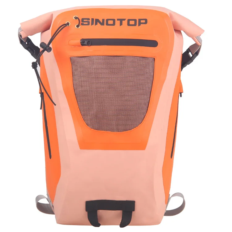 

Amazon Hot Selling Combination PVC Coated Mesh Fabric Waterproof Backpack Thick Waterproof Mountain Climbing Backpack
