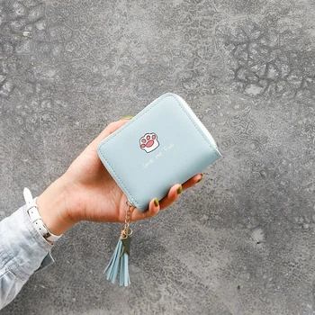 

Simple Cat Claw Small Wallet Zipper Short Coin Purse Mini Money Bag Red Cute Women Wallets Small Walets For Ladies Card Holder