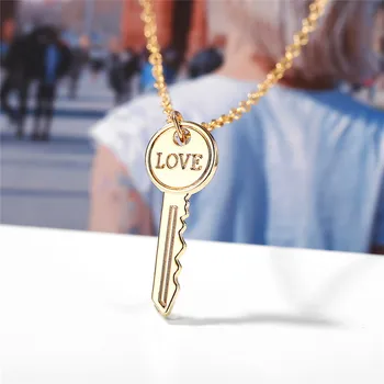 

Europe And America New Style Fashion Necklace Creative Simple LOVE Key Metal Pendant Necklace