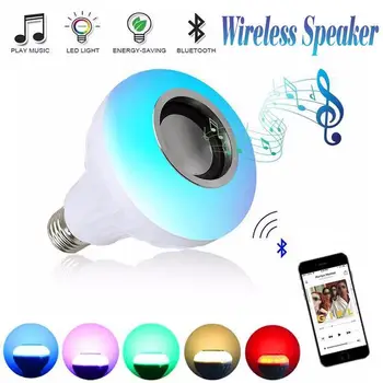 

LED E27 Bulb Wireless Bluetooth Speaker+12W RGB Bulb LED Lamp 110V 220V Smart Led Light Music Player Audio with Remote Control
