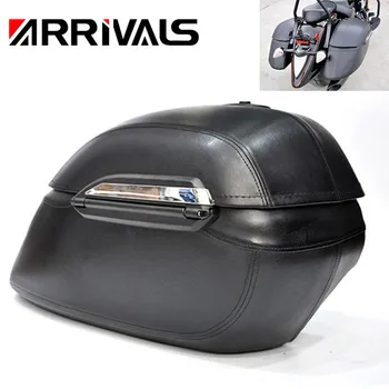 

Motorcycle Black Hard Bag Saddlebags Luggage Trunk Case For Victory