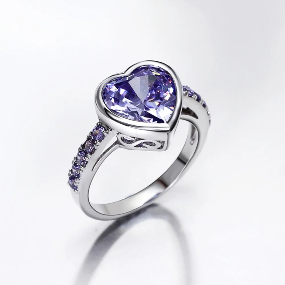 DreamCarnival 1989 Women Lover Heart Zircon Solitaire Rings 4 Colors 11mm Wedding Engagement Party Jewelry Amazing Price WA11316 DreamCarnival 1989 Women Lover Heart Zircon Solitaire Rings 4 Colors 11mm Wedding Engagement Party Jewelry Amazing Price WA11316