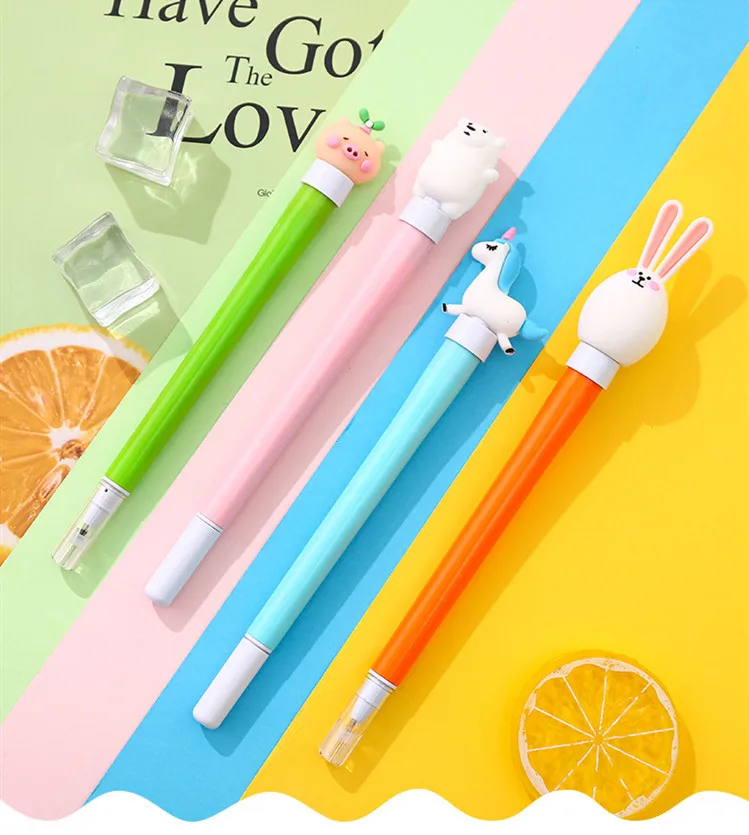 1 шт. 0,5 мм Kawaii Мультфильм Единорог кролик освещение черные чернила гель детская ручка подарок школьные офисные канцелярские принадлежности