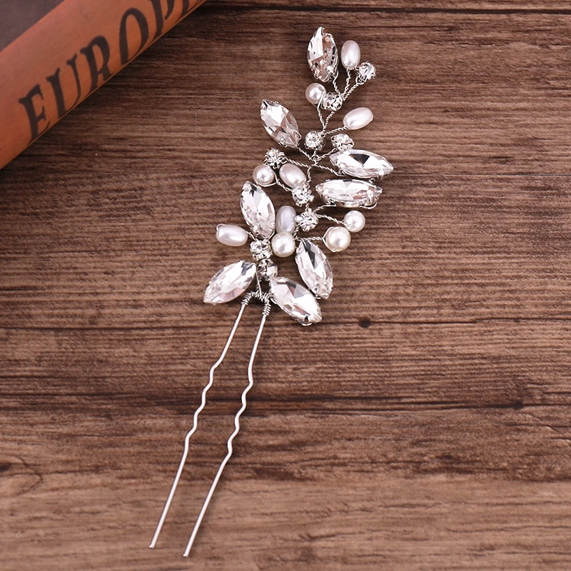Bridal Hairpins Wedding Hair Accessories Tiara Pearl Rhinestone Flower Bridal Headpiece Wedding Hair Pins For Women Hair Jewelry Bridal Hairpins Wedding Hair Accessories Tiara Pearl Rhinestone Flower Bridal Headpiece Wedding Hair Pins For Women Hair Jewelry
