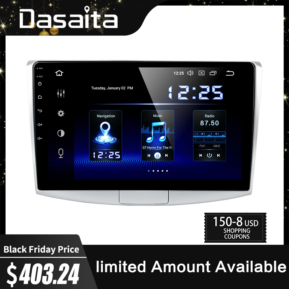 Discount Dasaita Car Radio Android 9.0 for VW Passat 1 Din 2010 2011 2012 2013 2014 2015 GPS Bluetooth DSP 10.2" IPS Screen 0