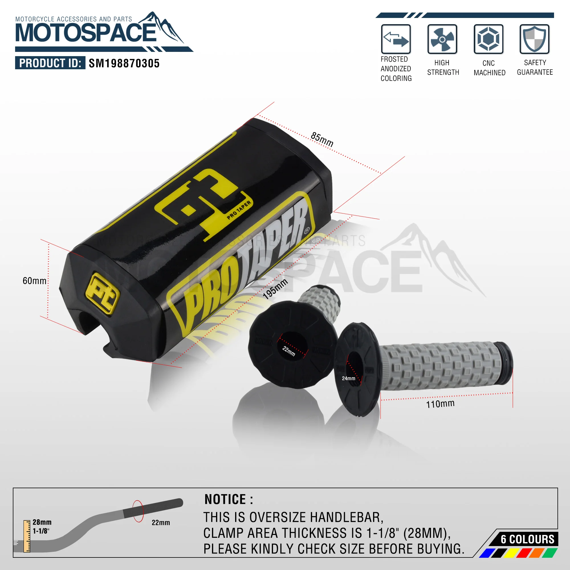 Руль для Pro Cone Pack Bar 1 1/8 &quotMulisha рулевые накладки Грипсы питбайка мотоцикла с
