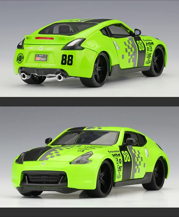 Maisto 1:24 2009 370z гоночный сплав модель автомобиля зеленый цвет литья под давлением для детей игрушки подарки оригинальная коробка
