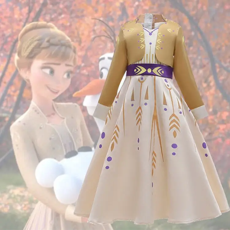 Snow Queen 2 Cosplay Elsa Anna Girls Dress Summer Casual Mesh Princess Dress Party Performance Costume 4-12 Years Kids Dresses