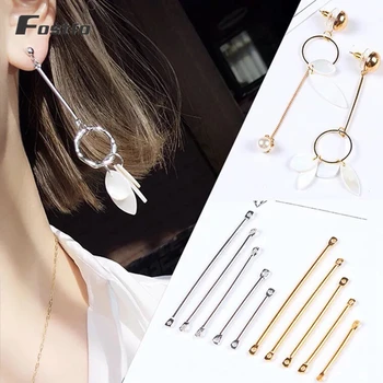 

Fostfo 50pcs/lot Double Cylinder Bar Earrings Connecting Rod Metal Ear Hook Clip DIY Jewelry Materials Earring Pins Findings