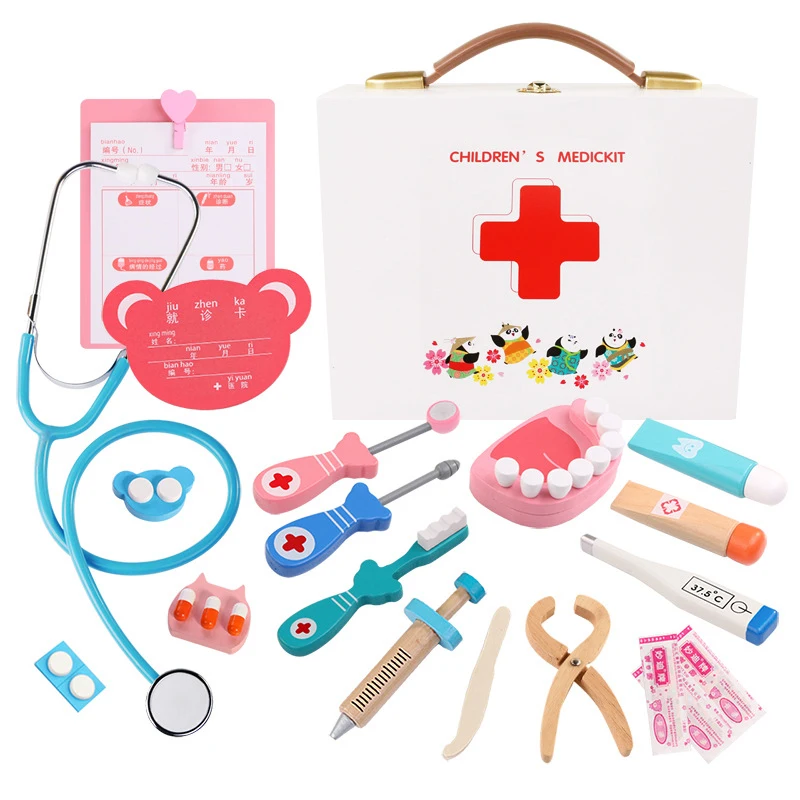 Детские игрушки для косплея, стоматолога, медсестры, имитация, медицинская коробка с кукольным костюмом, Набор доктора, детские чемоданы, медицинский набор, стетоскоп, подарок