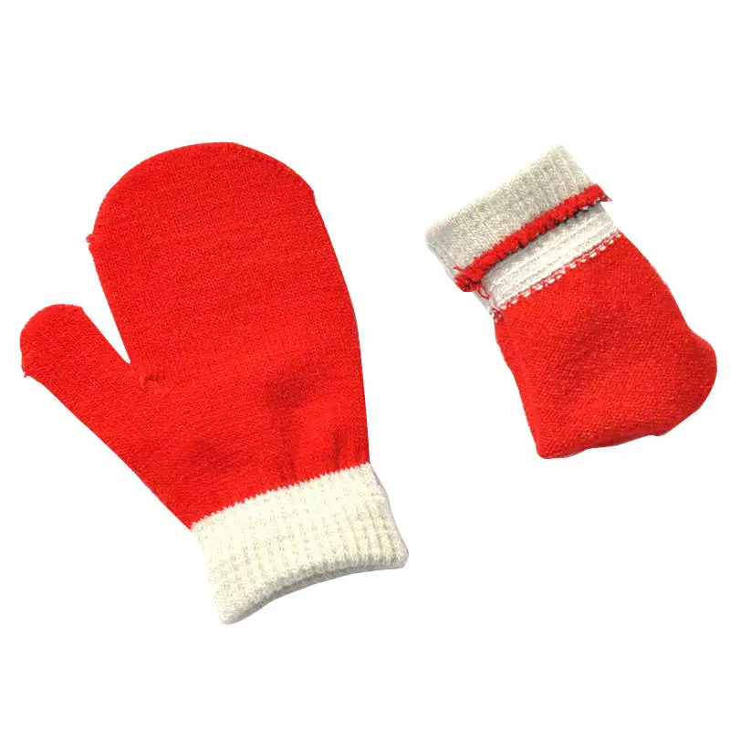 Candy Color Baby Gloves Winter Knit Wool Newborn Mittens Velvet Thick Children's Kids Keep Finger Warm For 5-10Y Freeshipping