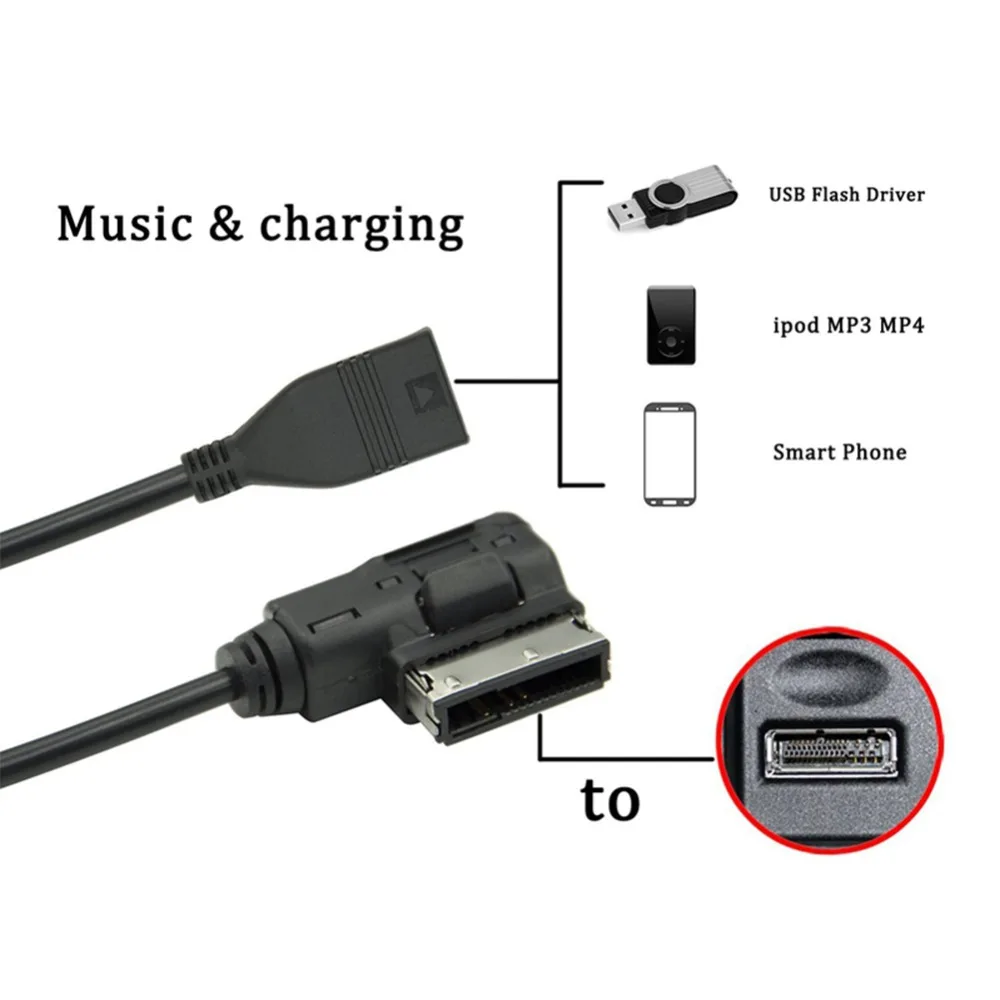USB музыкальный интерфейс AMI MMI AUX MP3 Кабель адаптер для Audi A3 S4 A5 S5 A6 S6 A7 A8 Q5 Q7 R8