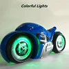 1:8 Big Size Remote Control Stunt Driving Motorcycle 90°Rotation Rear Wheel Colorful Light Anti-collision Electric RC Motorcycle 3