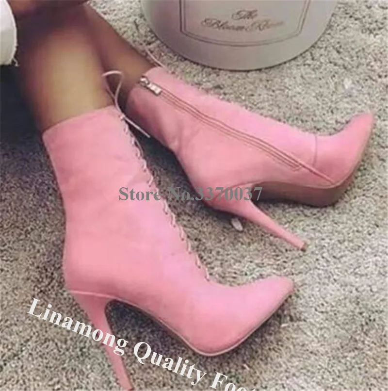 pink lace heels