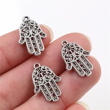 

15pcs Charms hamsa palm protection 20x15mm Antique Making pendant fit,Vintage Tibetan Silver Plated Bronze,DIY bracelet necklace