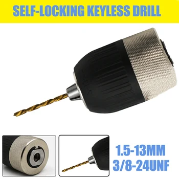 

Self-locking Keyless Electric Drill Chuck 1.5-13mm 3/8-24UNF for Impact Wrench Conversion Tools Set Holder Drill Bit Accessories
