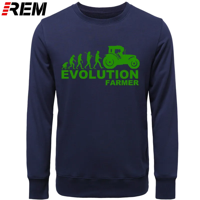 REM Farmer Evolution мужские толстовки сельскохозяйственный трактор Fendt Claas Machinery с длинным рукавом модные толстовки с принтом, толстовки - Цвет: BAVY GREEN