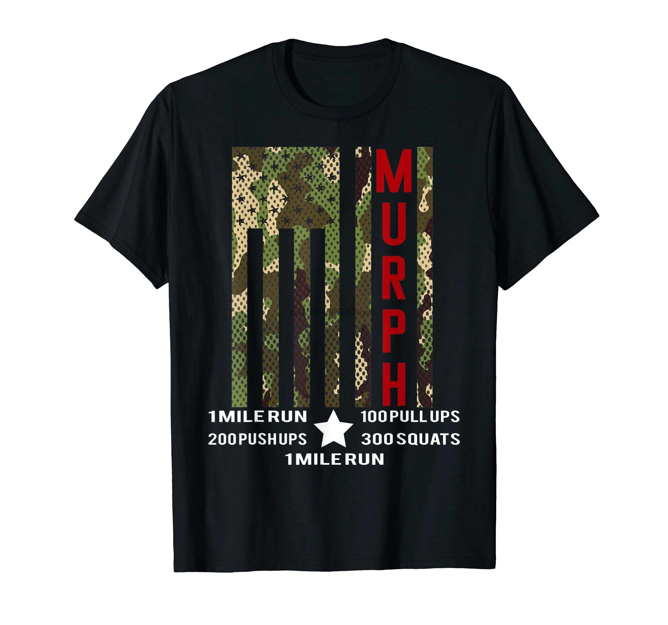 Murph Challenge Shirt Memorial Day Workout WOD Camo Gym Gear-Men's T-Shirt-Black | Мужская одежда